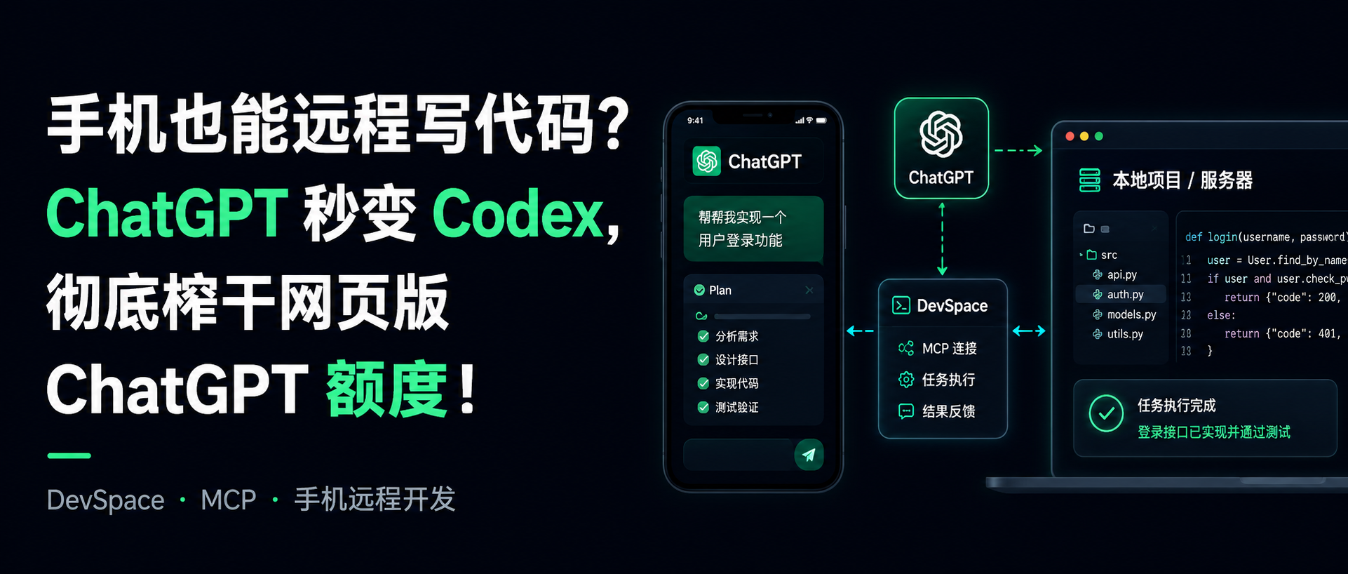 手机也能远程写代码？ChatGPT 秒变 Codex，彻底榨干网页版 ChatGPT 额度！